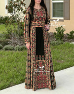 Load image into Gallery viewer, Gold Tatreez Stunning Traditional Embroidered Palestinian Fellahi Thobe
