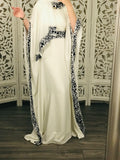 Cream Luxury Embroidery Dubai One Size abaya