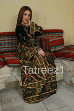 Load image into Gallery viewer, The Luxury Embroidery Elegant Velvet Palestinian Thoub
