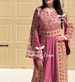 Load image into Gallery viewer, Pink Traditional Embroidered Palestinian Fellahi Thobe
