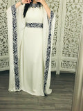Cream Luxury Embroidery Dubai One Size abaya