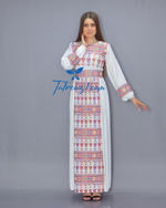 Load image into Gallery viewer, Colorful Simple Modest Embroidered Long Dress
