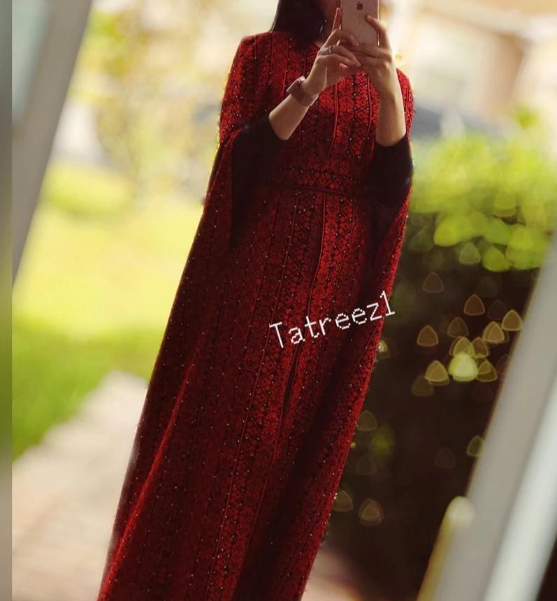 Jordanian Palestinian THOBE / KAFTAN (Embroidered) bisht stone all over - Tatreez1