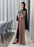 Preorder dubai lace pearl abaya - Tatreez1